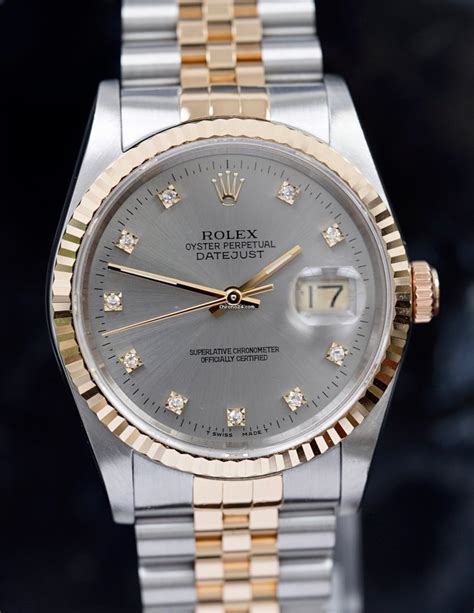 rolex datejust bicolor 36|Rolex Datejust 36 diamond bezel.